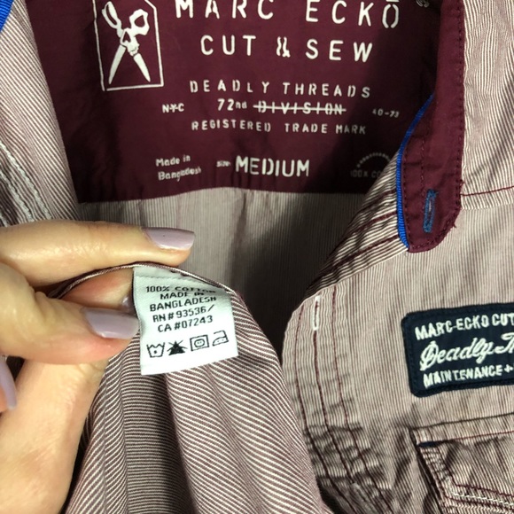 🛍 Marc Ecko Deadly Threads Pinstripe Shirt - Picture 2 of 4